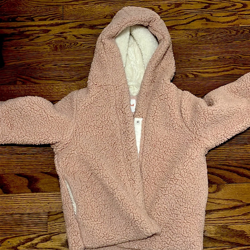 Pink fuzzy coat